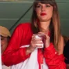 Taylor Swift Kansas City Chiefs Game Red and White Cotton Jacket On Sale