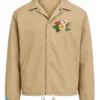 Tennis Tournament Australian Open Flower Embroidered Beige Jacket For Sale