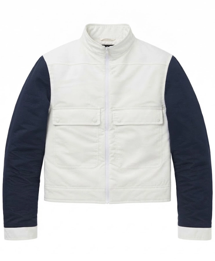 The Hunger Games Sunrise on the Reaping Joseph Zada Off White and Navy Jacket