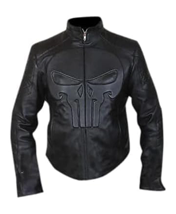 The Punisher Jon Bernthal Skull Black Leather Jacket