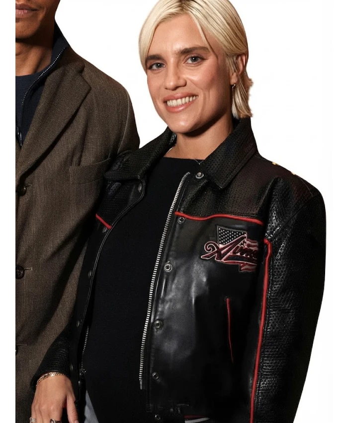 Tigerlily Taylor Wuthering Heights 2026 Movie Event Black Leather Jacket