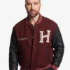 Tommy Hilfiger Travis Kelce Mixed Media Varsity Jacket