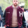 Tommy Hilfiger Travis Kelce Mixed Media Wool Varsity Jacket On Sale