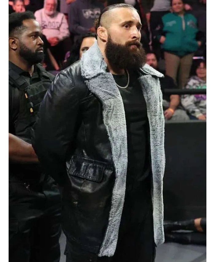 Tony D Angelo WWE NXT Super Star Black Shearling Leather Jacket On Sale