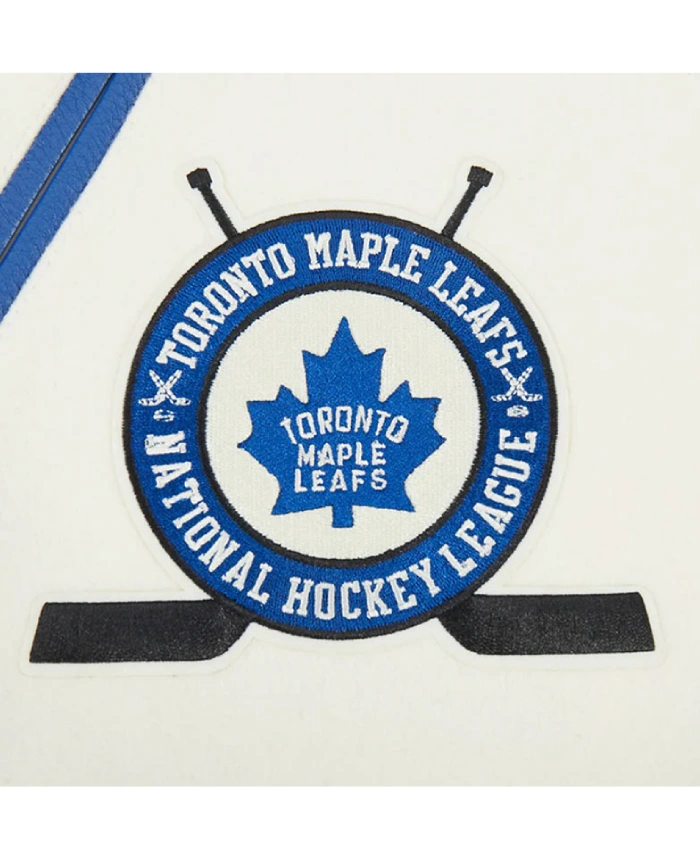 Toronto Maple Leafs Modern Originals Classic Rib Blue and White Varsity Jacket