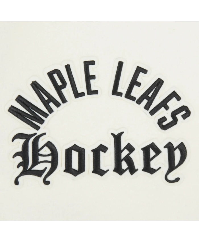 Toronto Maple Leafs Modern Originals Classic Rib Blue and White Wool Varsity Jacket On Sale