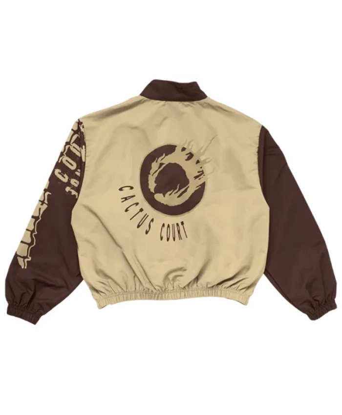 Travis Scott Cactus Jack x Nike Cactus Court Zip Beige And Brown Windbreaker Track Jacket