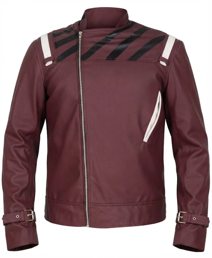 Travis Touchdown No More Heroes Maroon Leather Jacket On Sale