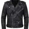 Trendy Black Premium Leather Motorcycle Jacket