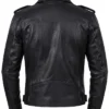 Trendy Black Premium Leather Motorcycle Jacket For Mens