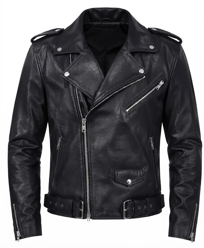 Trendy Black Premium Leather Motorcycle Jacket