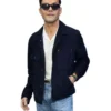 US Open Tennis Championships 2026 Rami Malek Blue Suede Jacket