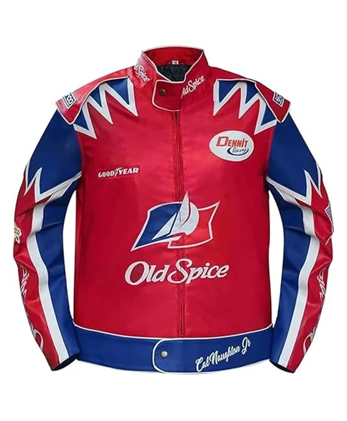 Unisex Cal Naughton Jr Talladega Nights Old Spice Red Leather Jacket