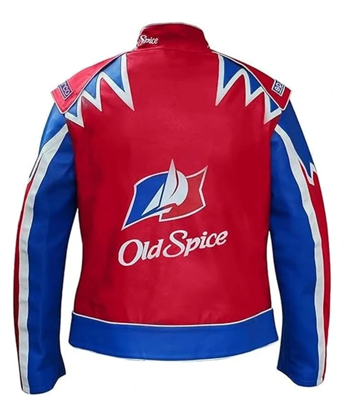 Unisex John C Reilly Film Talladega Nights The Ballad Of Ricky Bobby Cal Naughton Jr Old Spice Red Leather Jacket
