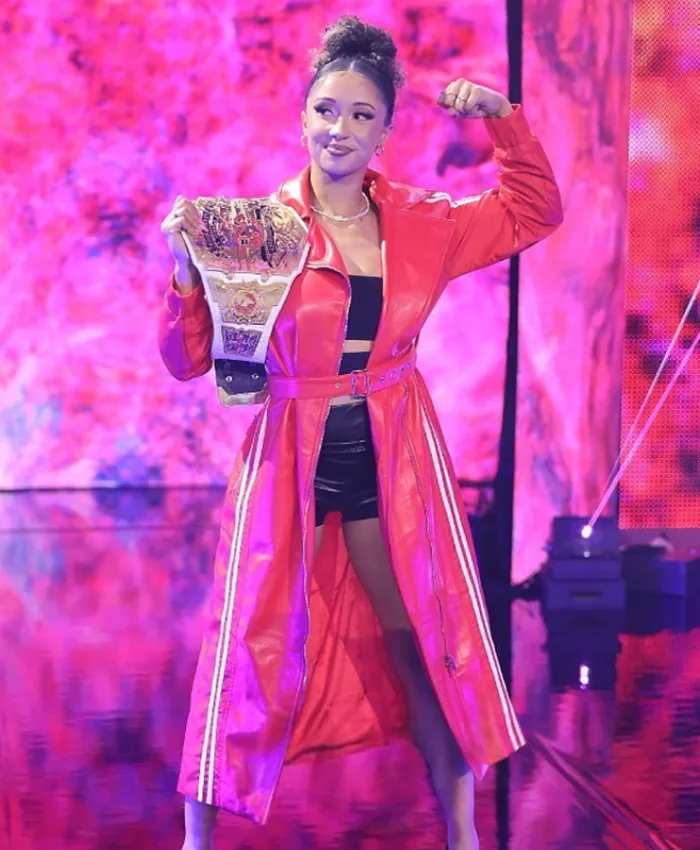 WWE NXT 2026 TNA Knockouts Champion Kelani Jordan Adidas 3 Stripes Hooded Coat