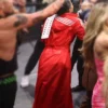 WWE NXT 2026 TNA Knockouts Champion Kelani Jordan Red Leather Adidas 3 Stripes Coat