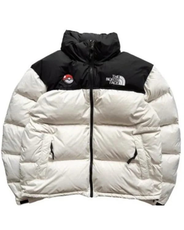 White Pokemon X The North Face Nuptse Puffer Jackets For Men And Women