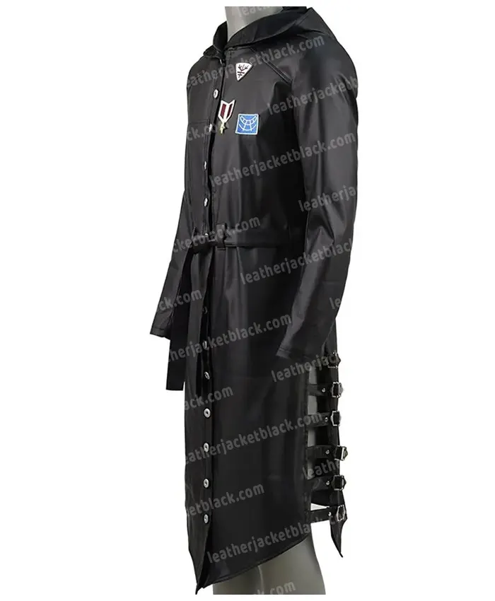 Womens Video Game Black PUBG Leather Coat