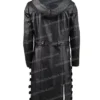 Womens Video Game PUBG Black Leather Coat