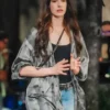 Anne Hathaway The Devil Wears Prada 2 Silk Striped Utility Jacket