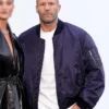 2026 London Fashion Week Jason Statham Blue Bomber Jacket