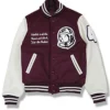 4 Billionaire Boys Club BBC Varsity White Leather and Maroon Wool Jacket