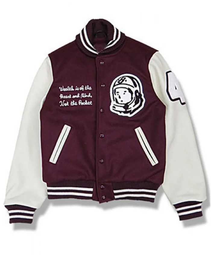 4 Billionaire Boys Club BBC Varsity White Leather and Maroon Wool Jacket