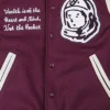4 Billionaire Boys Club BBC White Leather and Maroon Wool Jacket