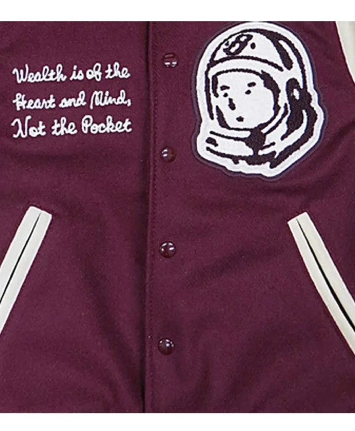 4 Billionaire Boys Club BBC White Leather and Maroon Wool Jacket