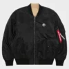 AAPE x Alpha MA1 Black Bomber Jacket Sale