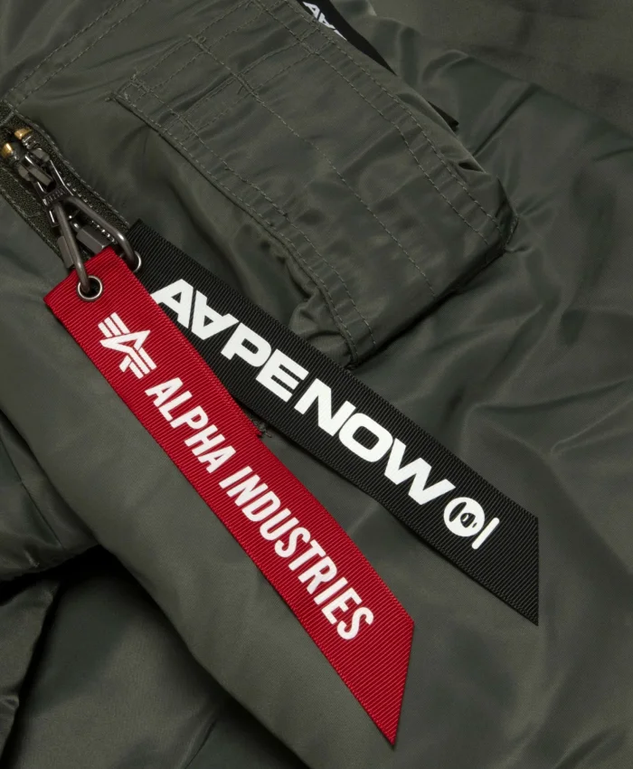 AAPE x Alpha MA1 Green Bomber Jacket Sale