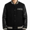 AMIRI Full Snap Wool Black Varsity Jacket For Sale