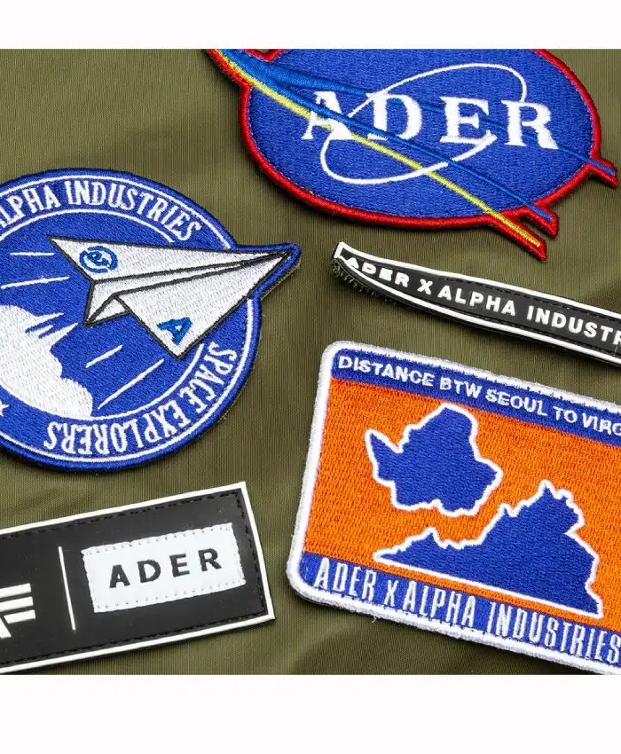 Ader Error X Alpha Industries Packable MA1 Green Nylon Jacket Sale
