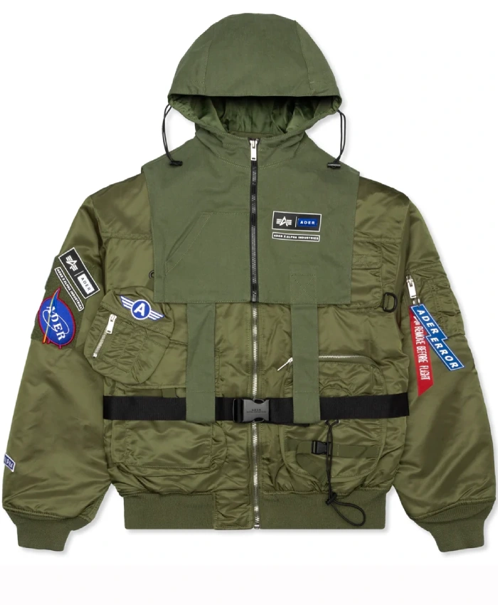 Ader Error X Alpha Industries Packable MA1 Green Nylon Jacket