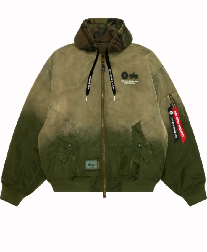 Alpha X Aape Reversible Padded MA1 Quilted Hoodie