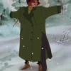 Anastasia Princess Anya Green Wool Coat For Womens