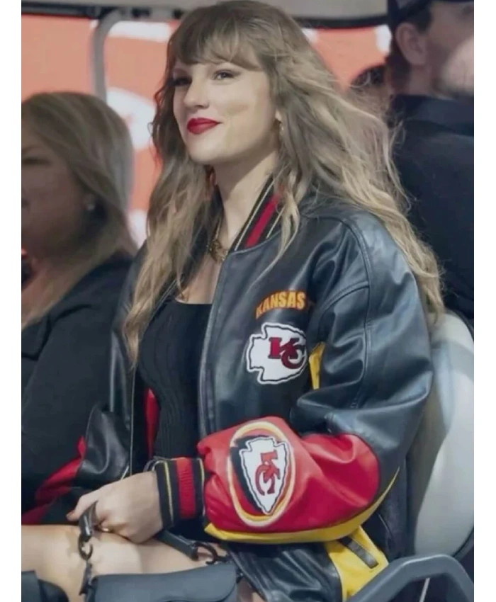 Arrowhead Stadium Chiefs vs Buccaneers Game Taylor Swift Chiefs Leather Jacket Sale