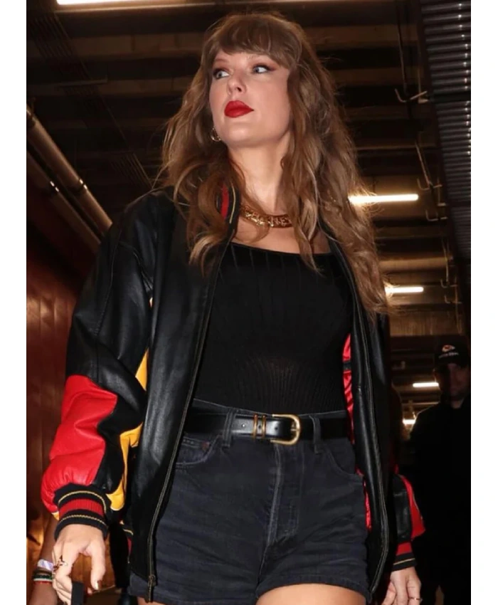 Arrowhead Stadium Chiefs vs Buccaneers Game Taylor Swift Chiefs Leather Jacket