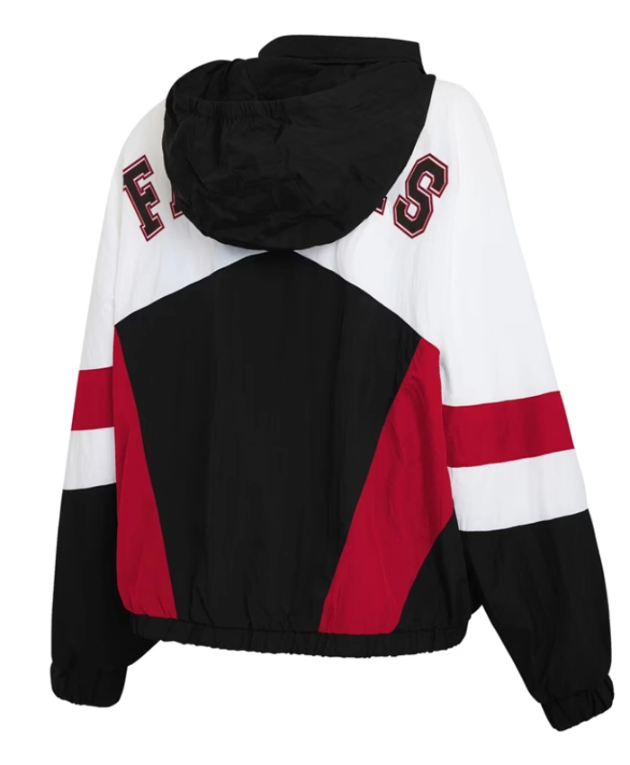 Atlanta Falcons Full Zip White and Black Windbreaker Jacket