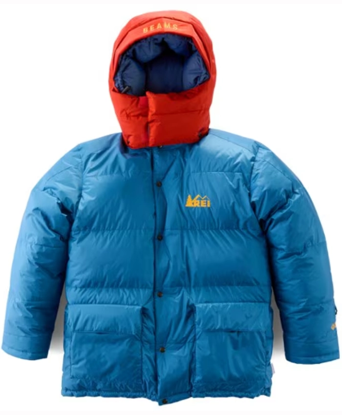 BEAMS × REI Co op Expedition Blue Hooded Jacket For Sale