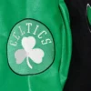 Boston Celtics Cropped Black and Green Varsity Jacket