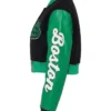 Boston Celtics Cropped Full Snap Black and Green Jacket