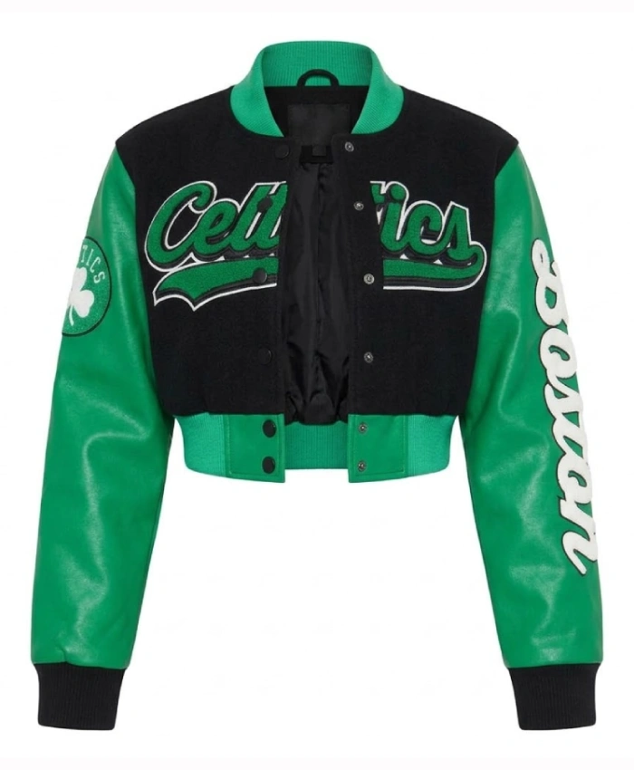 Boston Celtics Cropped Varsity Jacket