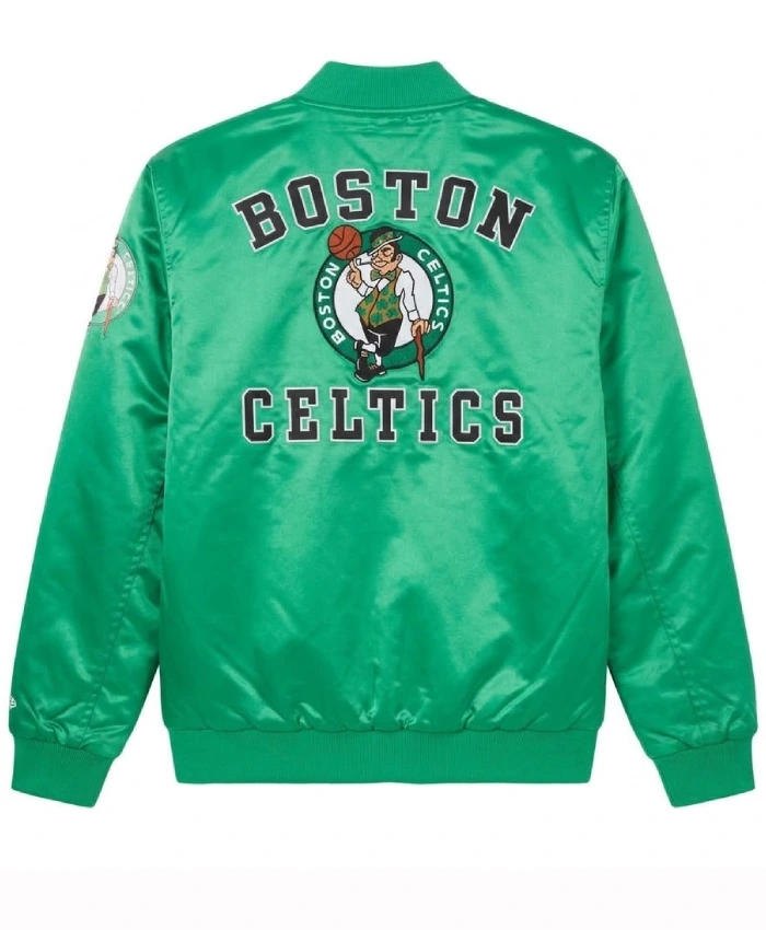 Boston Celtics Emerald Full Snap Bomber Jacket