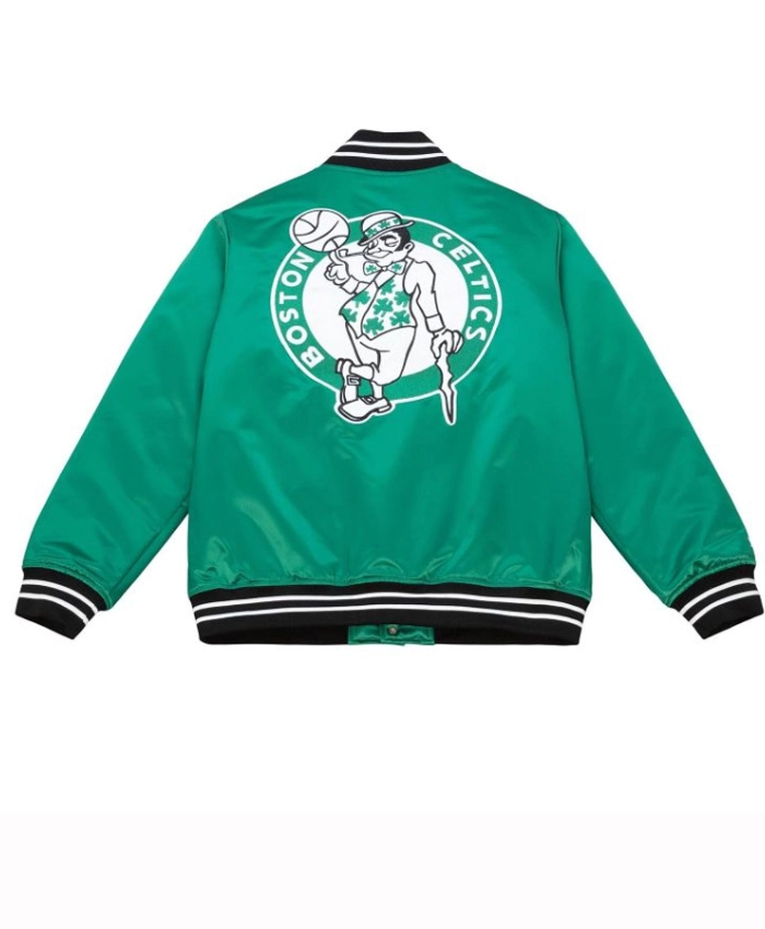 Boston Celtics Heavyweight Full Snap Green Jacket