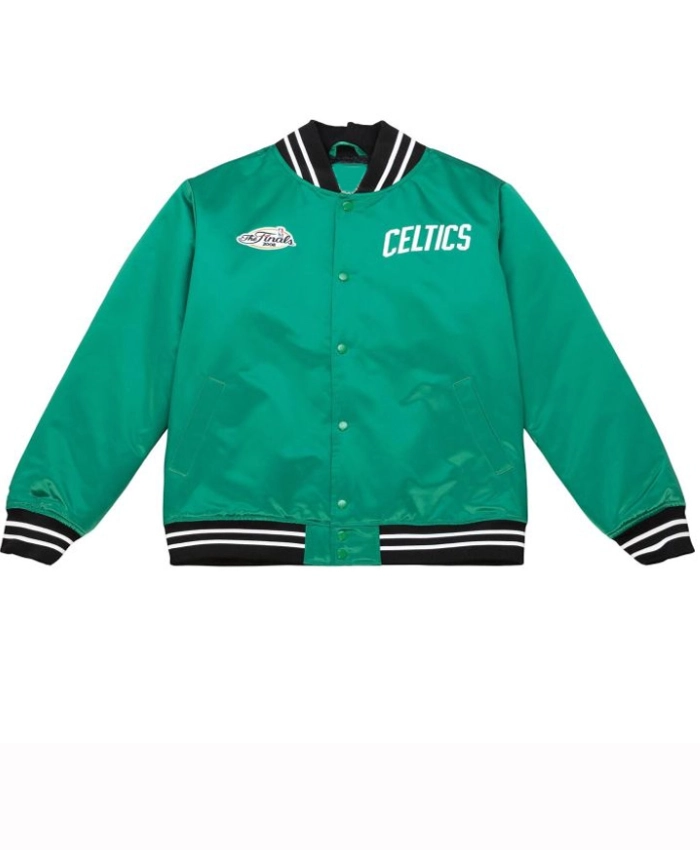 Boston Celtics Heavyweight Full Snap Green Satin Jacket