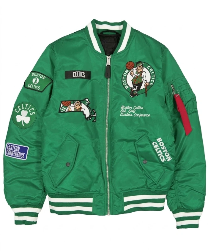 Boston Celtics MA1 Kelly Green Bomber Jacket