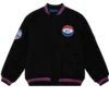 Brooklyn Nets Chenille Patches Full Snap Black Varsity Jacket