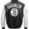 Brooklyn Nets City Signature Black Varsity Leather Jacket
