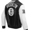 Brooklyn Nets City Signature Black and White Leather Jacket